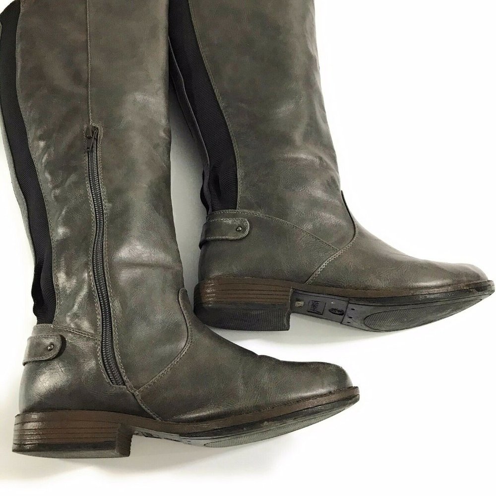 (SOLD) Bamboo Montage 77 Gray Round Toe Boots, 6 - Picture 4 of 7